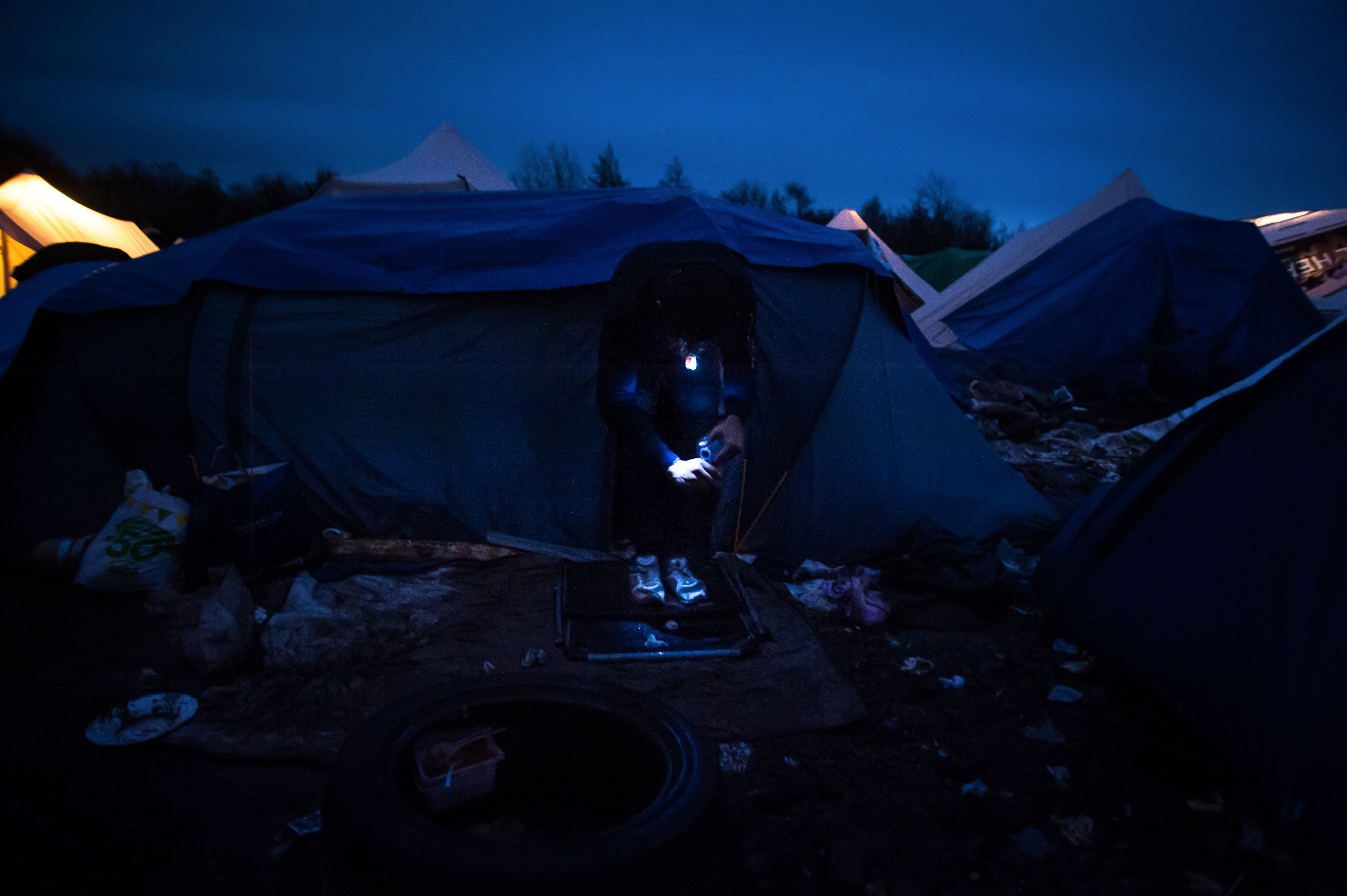 Kurdish refugees, Dunkirk camp/ Please Do Not Use