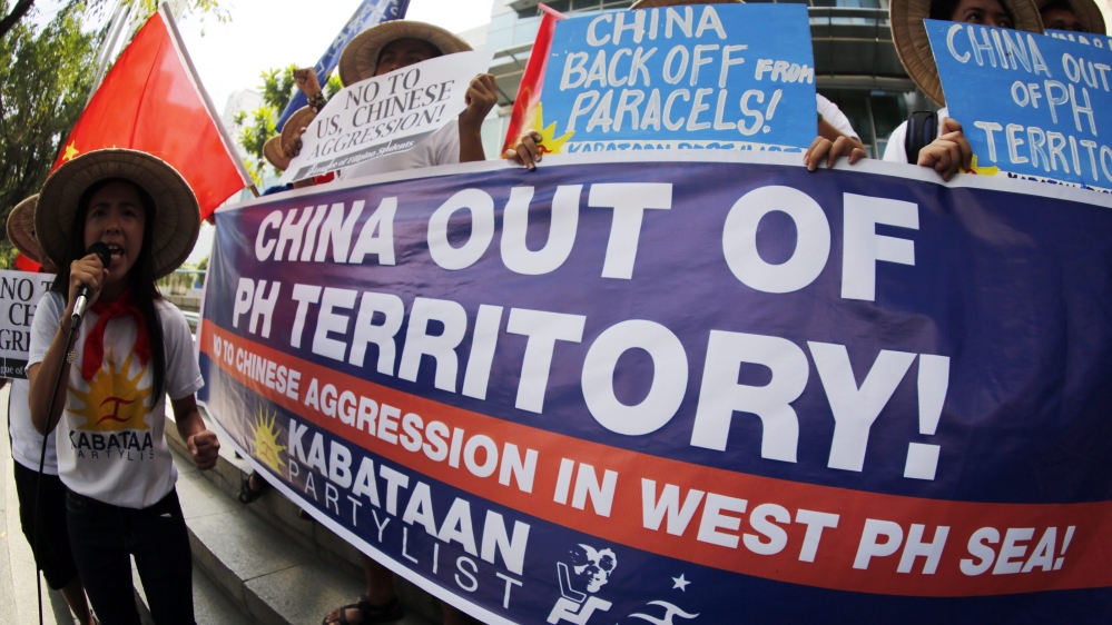 Protest against reported Chinese deployment of surface-to-air missile system