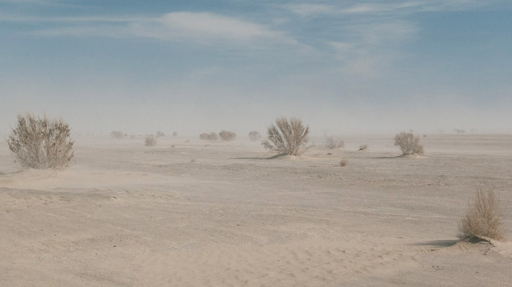 
The exposed bottom of the Aral Sea covered with toxic salt-dust. Storms rage here for days, and the salt­dust is blown by the wind across Eurasia [Timur Karpov/Al Jazeera]
