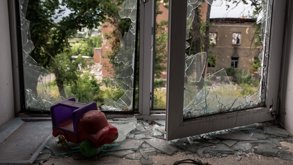 Most of the town, including the local hospital, has been destroyed as a result of rebels being pushed back [Ioana Moldovan/Al Jazeera]