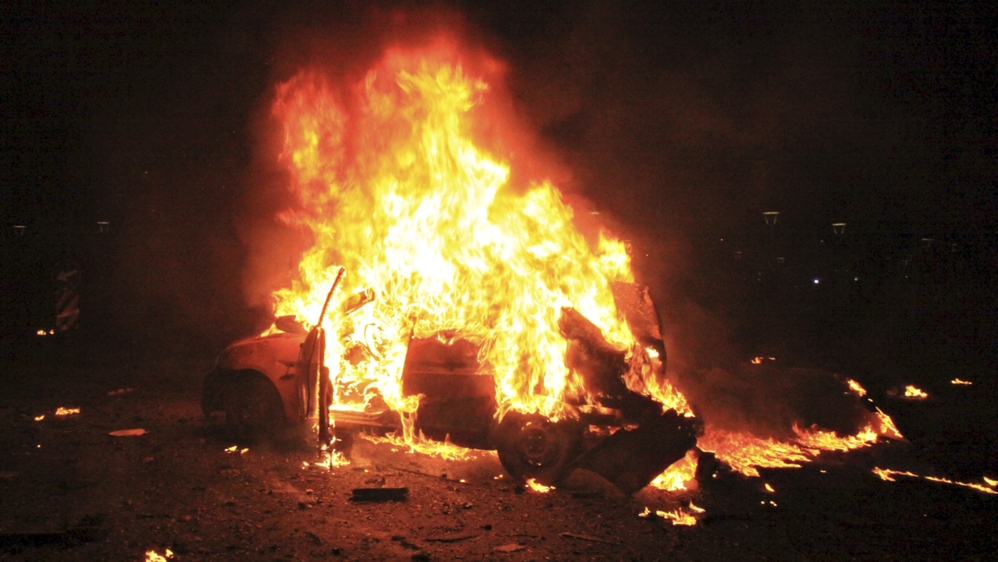 A vehicle burns after an explosion in Ankara [Reuters]