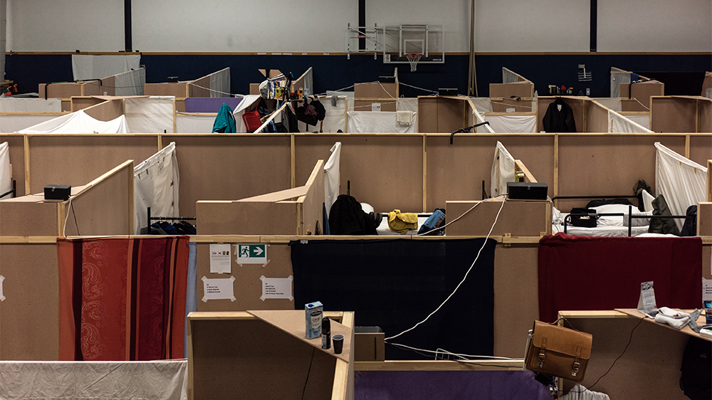 Inside a refugee shelter in Prenzlauer Berg area, Berlin [Sorin Furcoi/Al Jazeera]