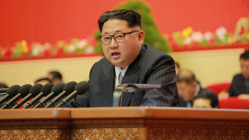 North Korean leader Kim Jong Un speaks during the Workers'' Party Congress in Pyongyang