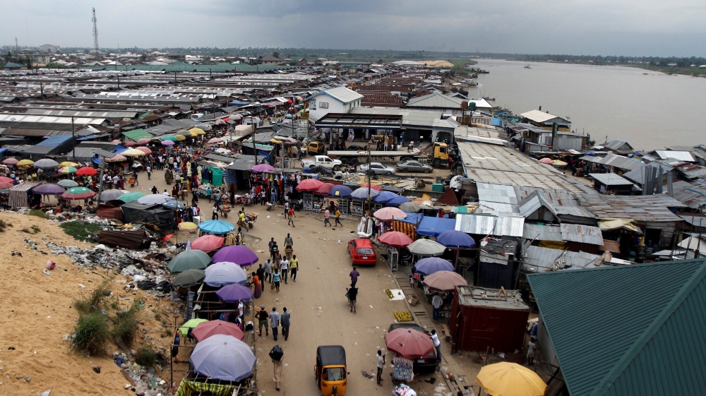A view of the Swali market near the river Nun, In Yenagoa. capital of Nigeria''s oil state of Bayelsa