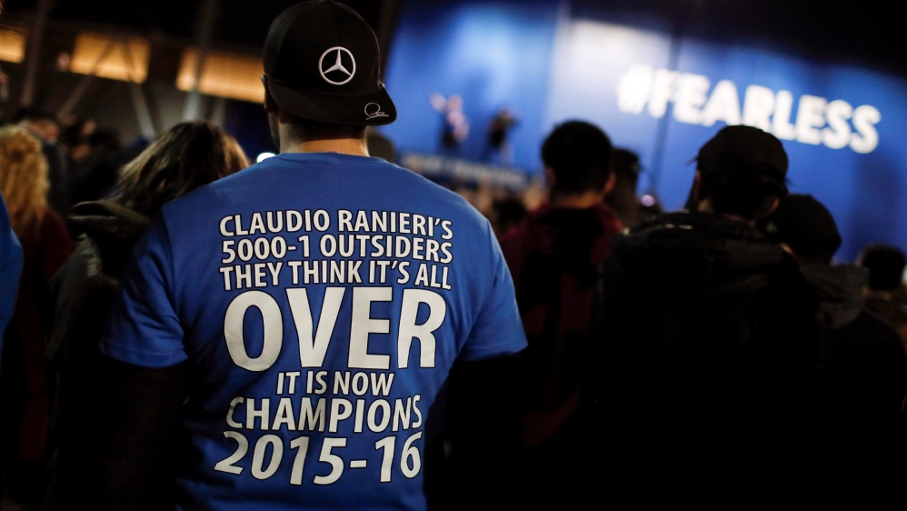 Leicester City had never won the league in their 132-year history [Eddie Keogh/Reuters]