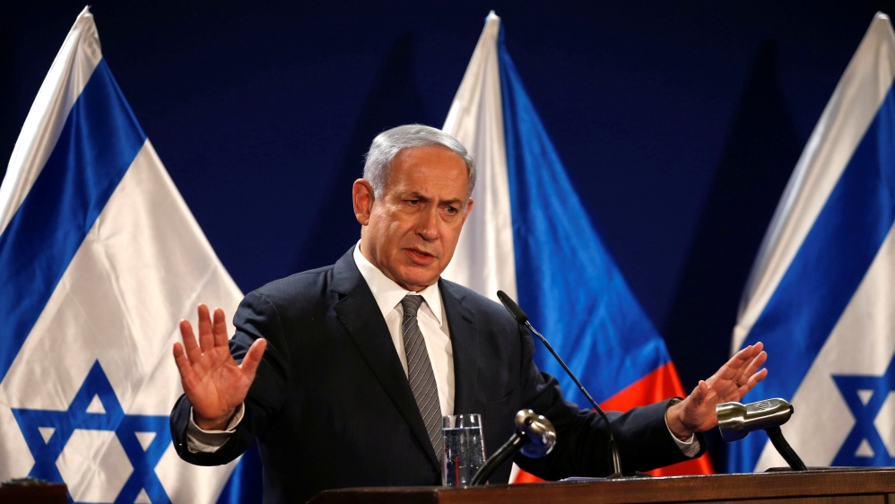 Israeli Prime Minister Netanyahu speaks during a signing bilateral agreements ceremony with Czech Republic''s Prime Minister Sobotka in Jerusalem