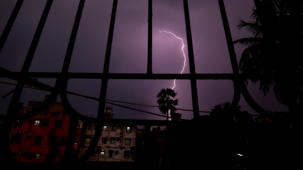 Lightning strikes over Calcutta