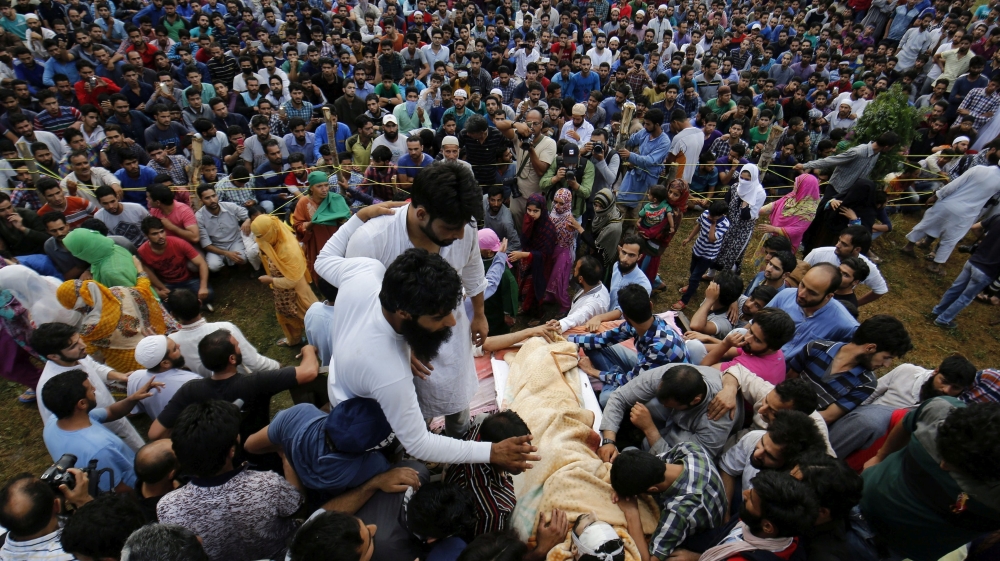 Funeral of top militant commander Burhan Muzaffar Wani