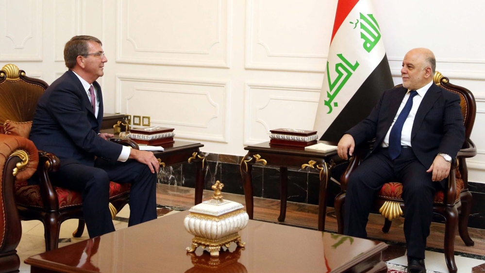 US Defense Secretary Ashton Carter in Baghdad