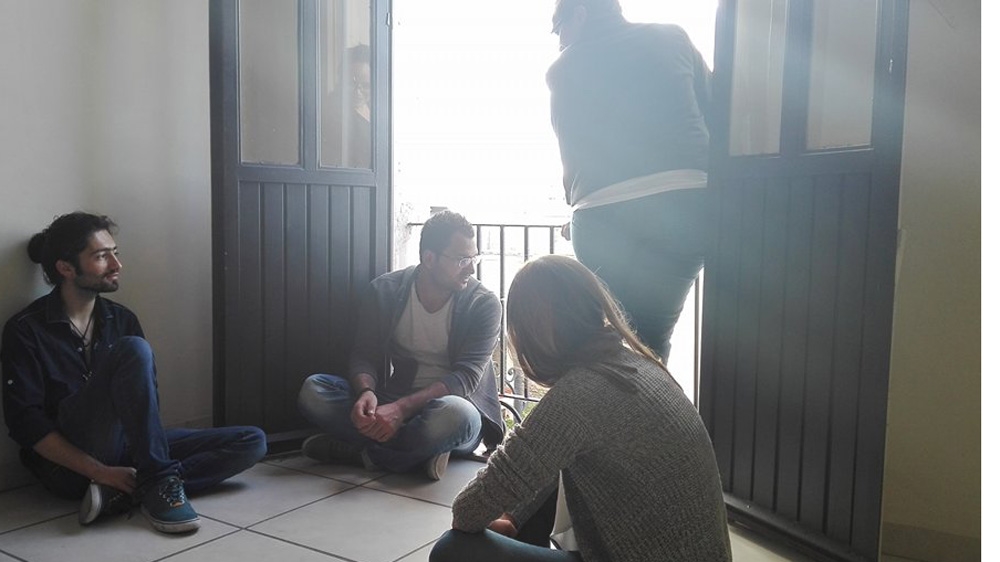 
Zain and Hazem with their classmates from the Universidad Panamericana in Aguascalientes, Mexico [Tim MacGabhann/Al Jazeera]
