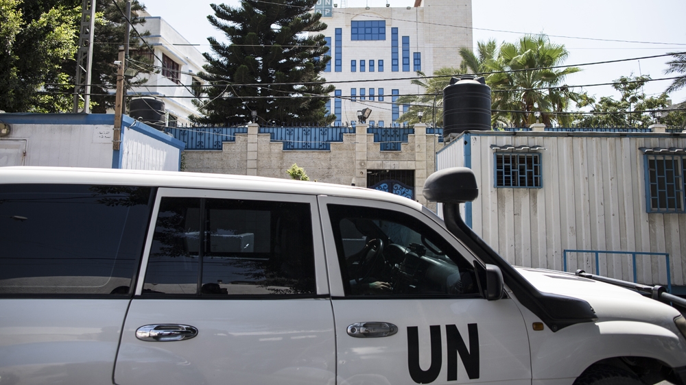 UN car in Gaza