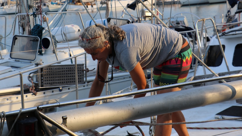 Captain Madeleine Habib says the current journey is more about provocation than aid [Laura Burdon-Manley/Al Jazeera]