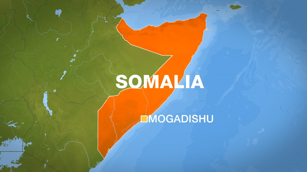 Map of Somalia and the capital Mogadishu