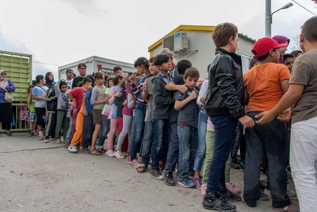 The school bell rings for refugee children in Greece/Please Do Not Use