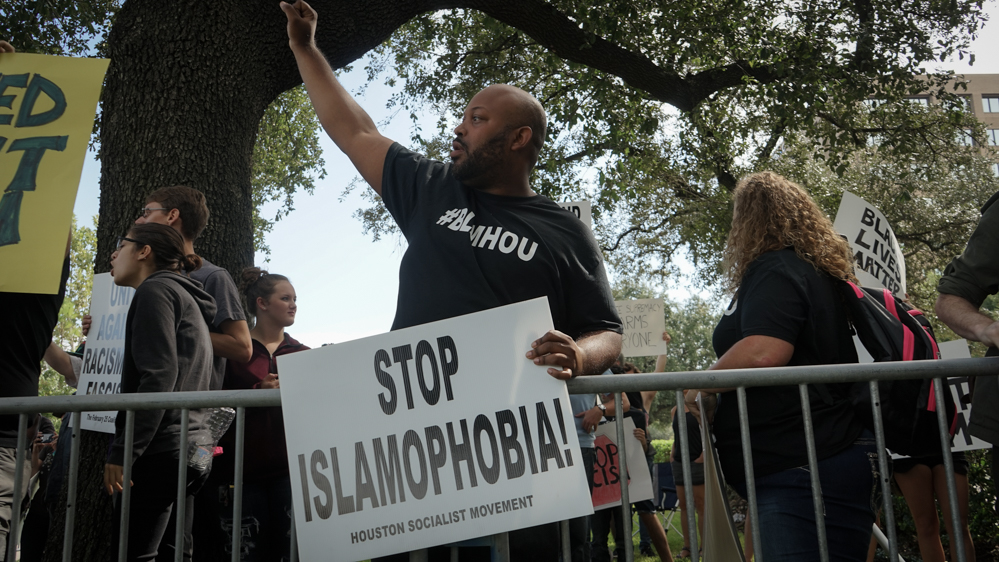 BLM organiser Ashton Woods says 'White Lives Matter' campaigners are motivated by 'white fragility' [Patrick Strickland/Al Jazeera]