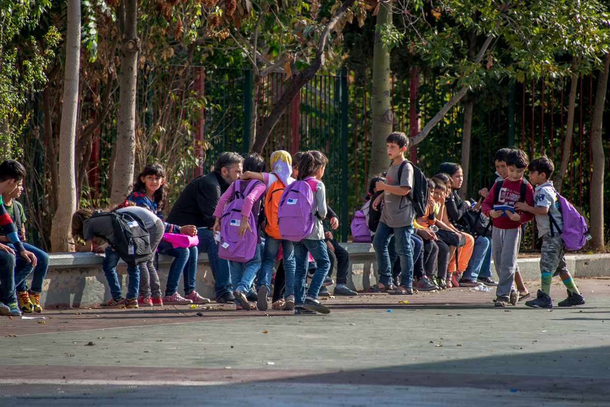 The school bell rings for refugee children in Greece/Please Do Not Use