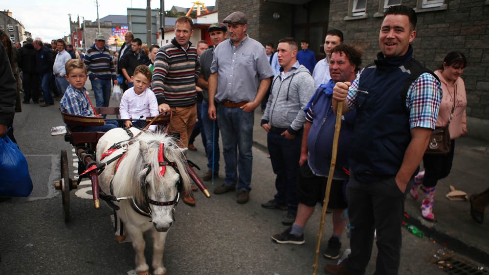 John Paul Delaney and Billy Delaney sit in a 100-year-old 'trap' [Barbara McCarthy/Al Jazeera] 