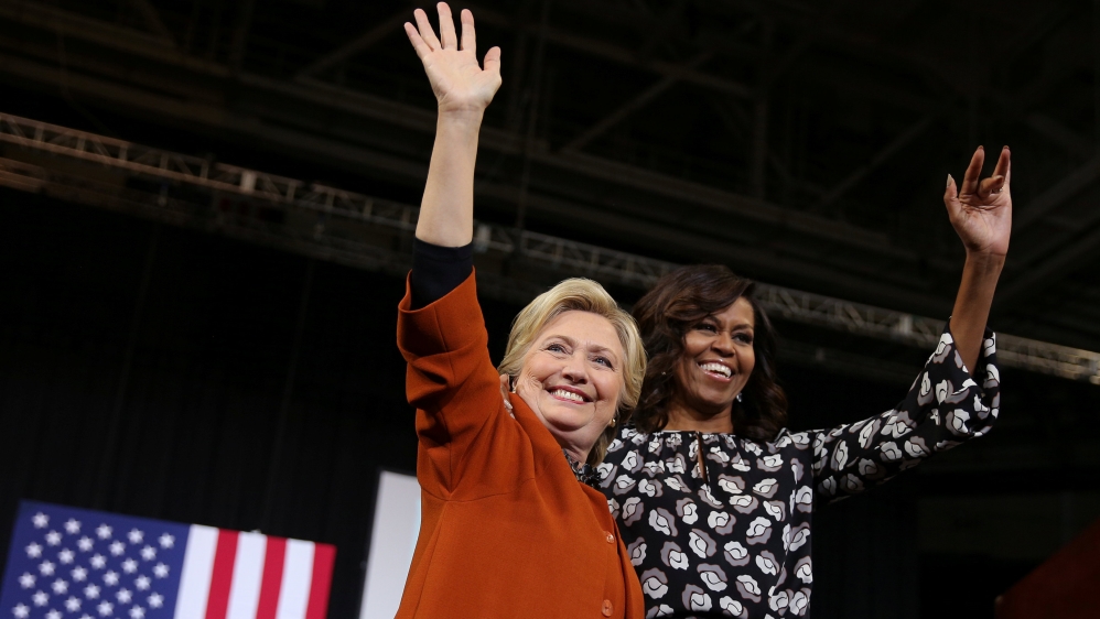 Michelle Obama, Hillary Clinton