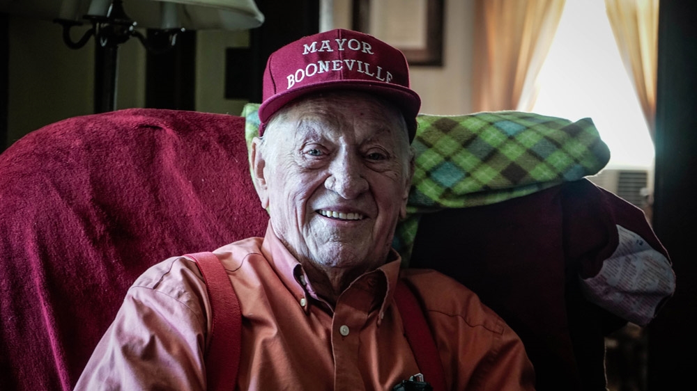 
Mayor Charles Long, 99, has held office uncontested for the past 58 years [Shaghayegh Tajvidi/Al Jazeera]
