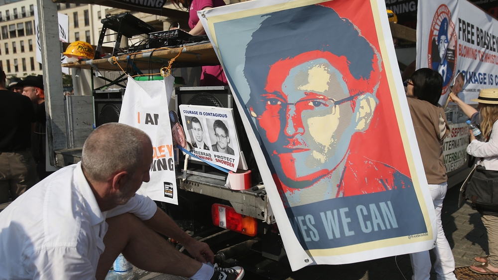 Demonstrators Protest NSA Surveillance