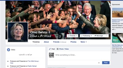 Omid Behrooz does not hide his support for Clinton [Facebook]