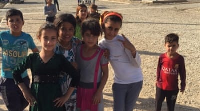 Internally displaced children at the Ashti camp on the outskirts of Sulaimania, in northern Iraq [Tanya Goudsouzian]