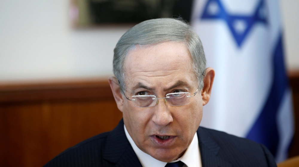 Israeli Prime Minister Benjamin Netanyahu attends the weekly cabinet meeting in Jerusalem