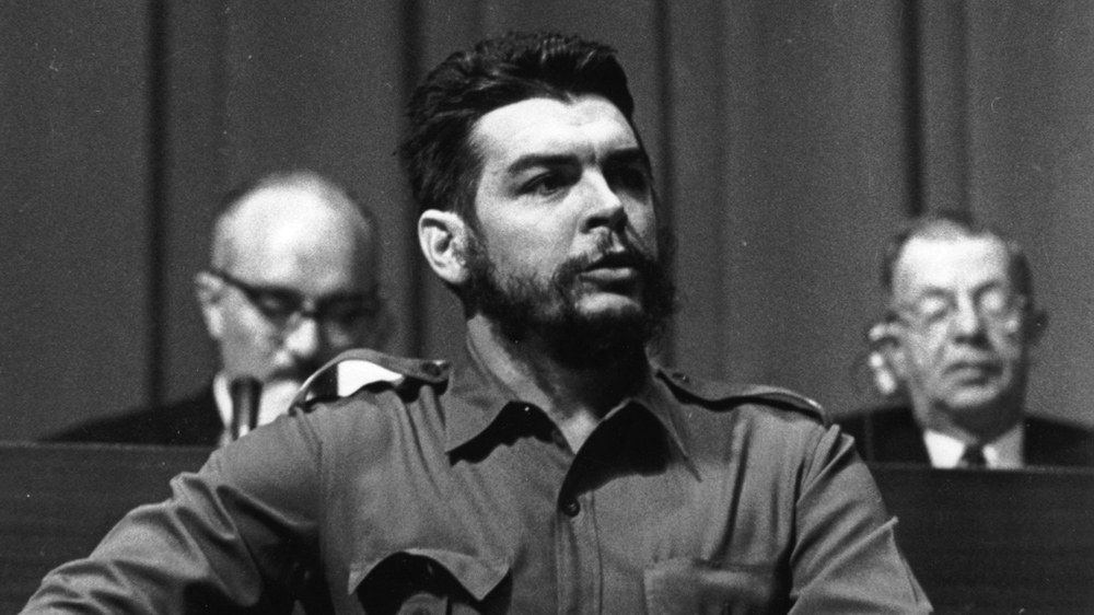 Argentine Communist revolutionary leader Ernesto Che Guevara speaking at the World Commerce and Development Conference at the Palace des Nations at Geneva [Keystone/Getty Images] 