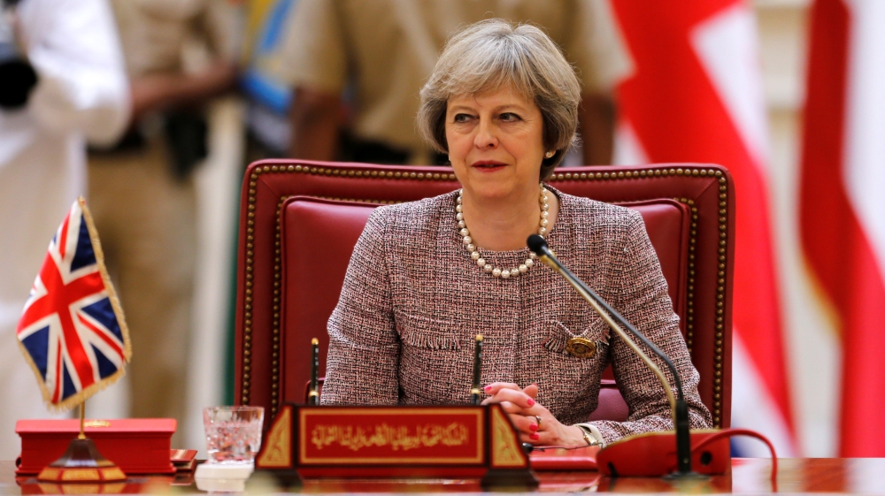 British Prime Minister Theresa May attends the first Gulf Cooporative Council''s (GCC) " GCC British Summit", in Sakhir Palace Bahrain