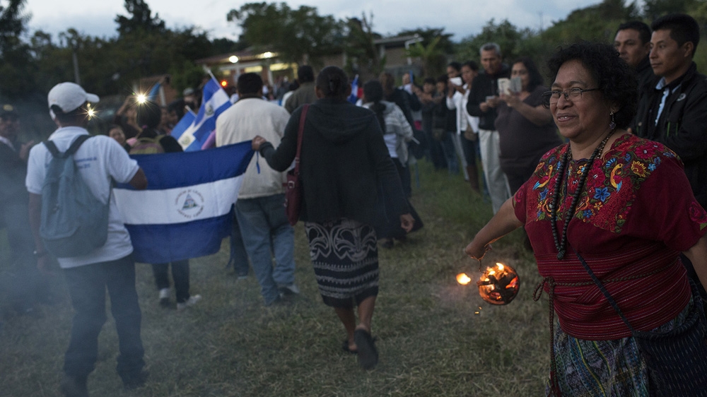 The caravan arrives at La Ceiba, a popular educational centre in the south of Chiapas, which works with indigenous communities. [Encarni Pindado/Al Jazeera]