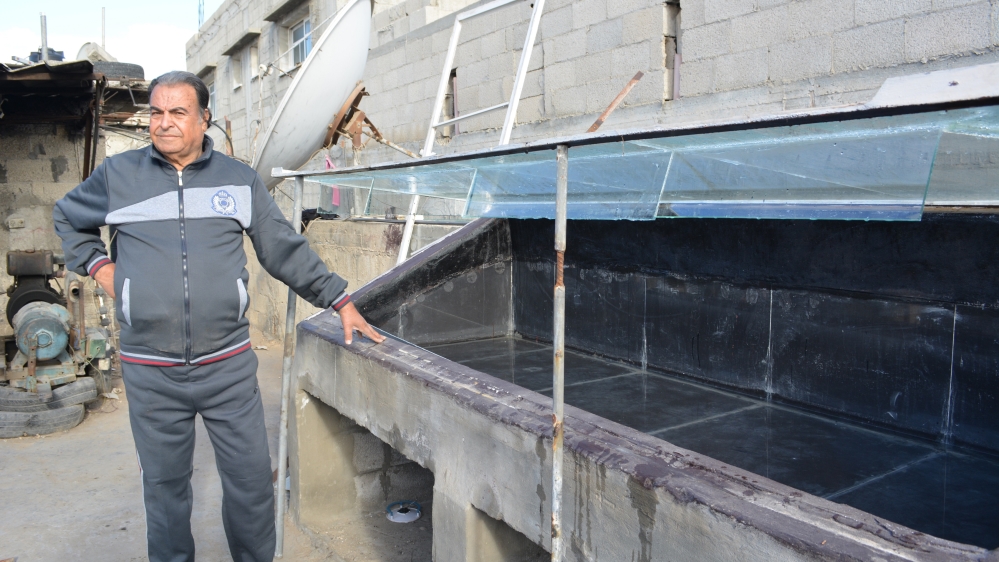 Fayez al-Hindi created his own water distillation and purification system using solar energy [Mersiha Gadzo/Al Jazeera]