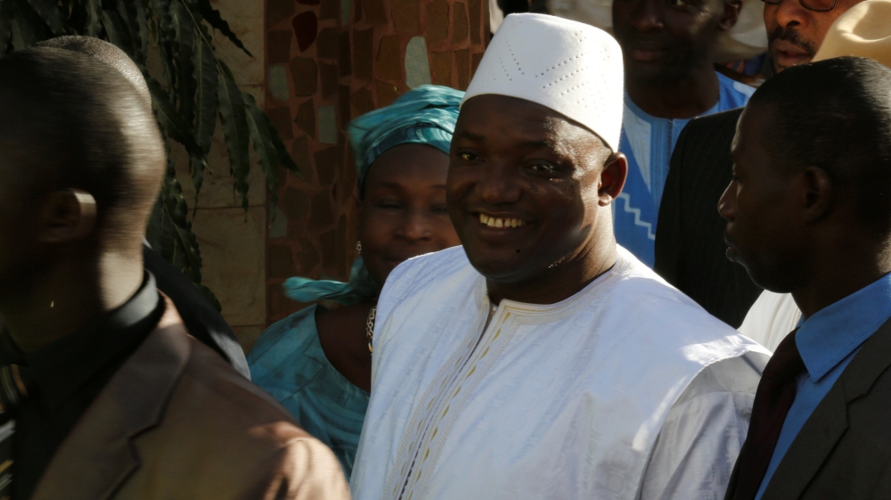Gambia''s President-elect Adama Barrow is seen after his inauguration at Gambia''s embassy in Dakar, Senegal