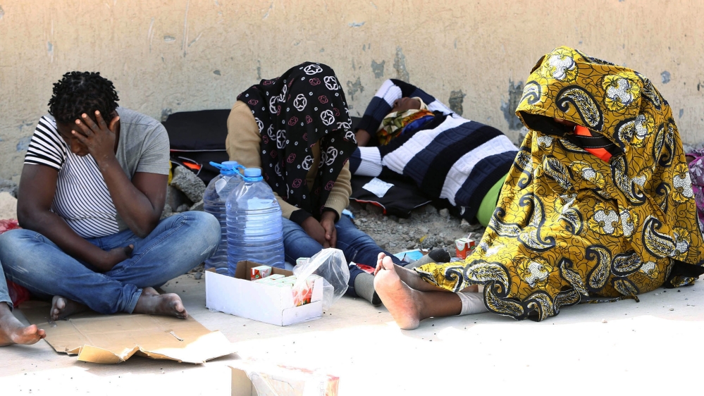 Migrants rescued by Libyan coast guard in the Qara Polly area off the country's coast [EPA]