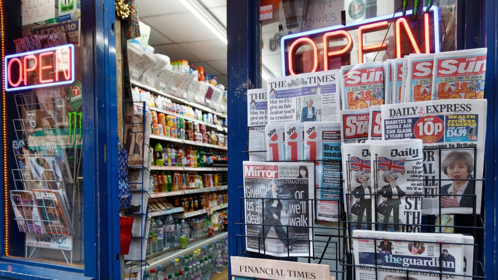 Front pages of British newspapers dominated by Theresa May''s Brexit speech