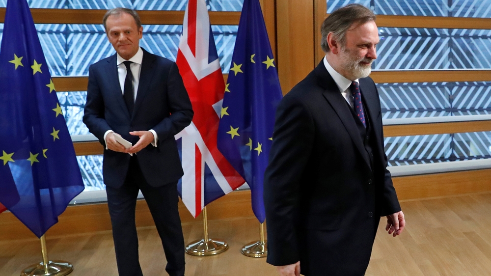 Britain''s permanent representative to the EU Tim Barrow delivers Article 50 letter to EU Council President Donald Tusk