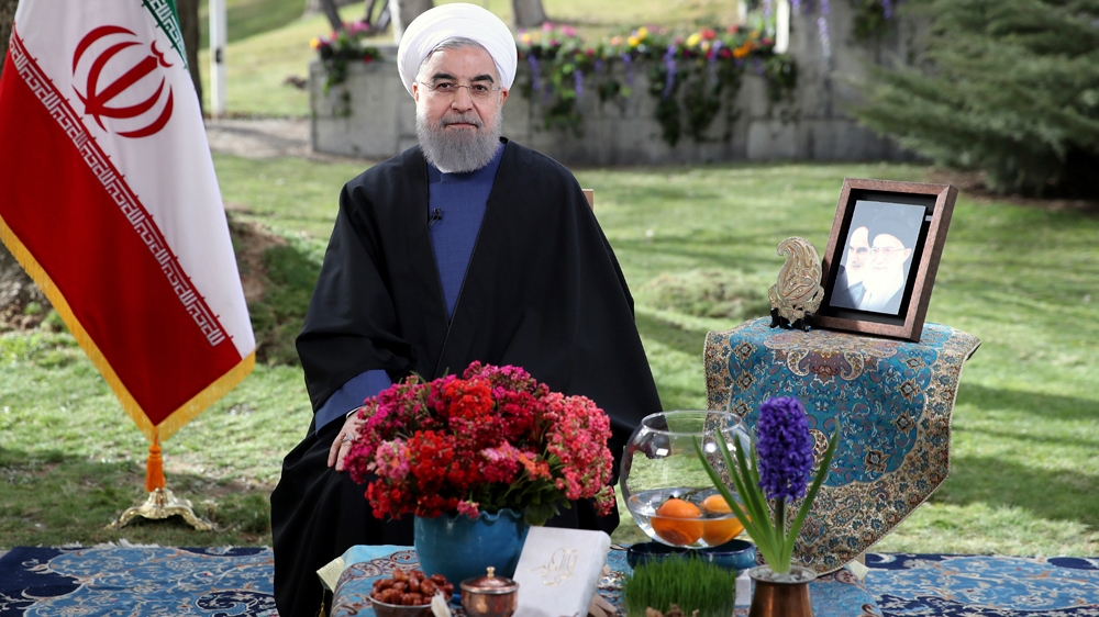 In his own New Year address, Rouhani said he had curbed inflation and boosted the economy and employment [AP]