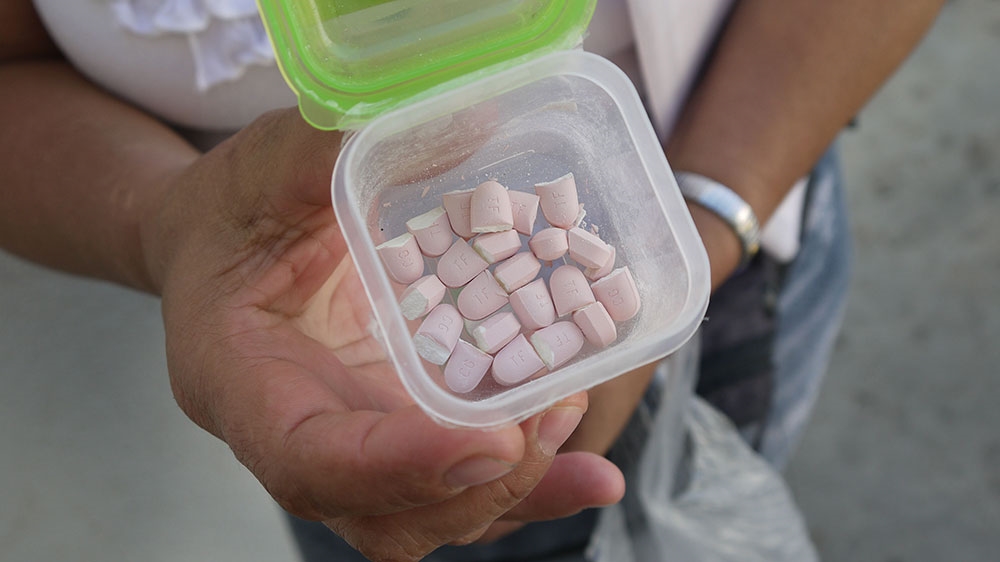 Patients often halve the the dosage of their medication to make it last longer [Sofia Barbarani/Al Jazeera]