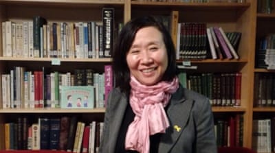 Han moved to West Berlin two years before the wall came down [Gouri Sharma/Al Jazeera] 