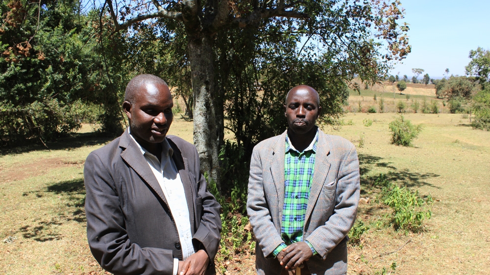 Joseph San, left, and Francis Lesingo, an Ogiek elder [Virginia Vigliar/Al Jazeera]