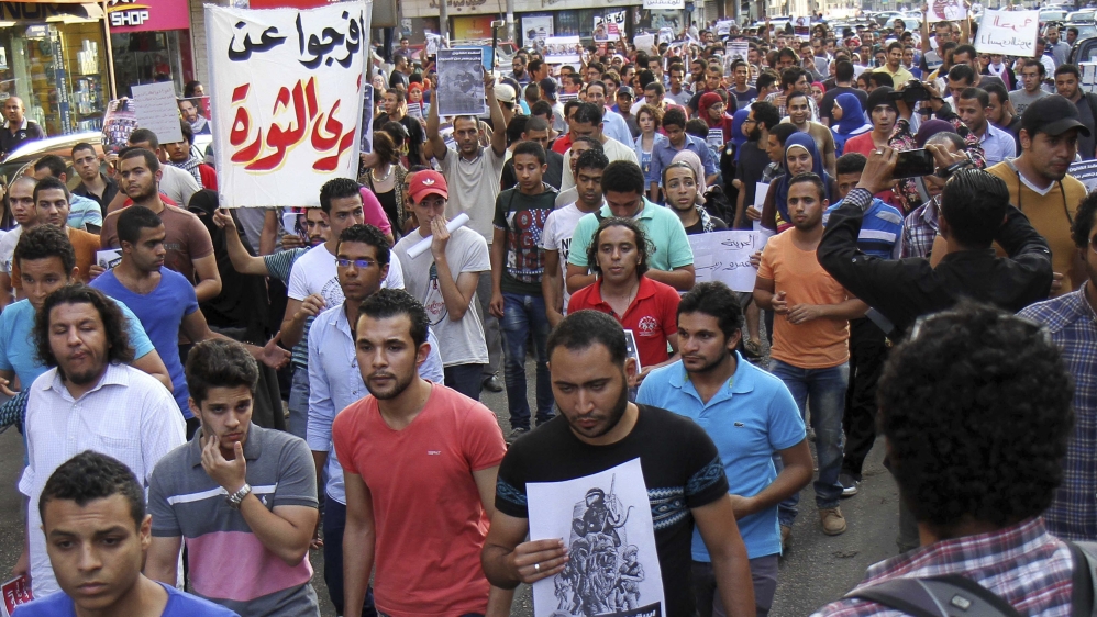 The authoritarian government has made young activists a prime target of its alternative facts campaign [Al Youm Al Saabi Newspaper/Reuters]