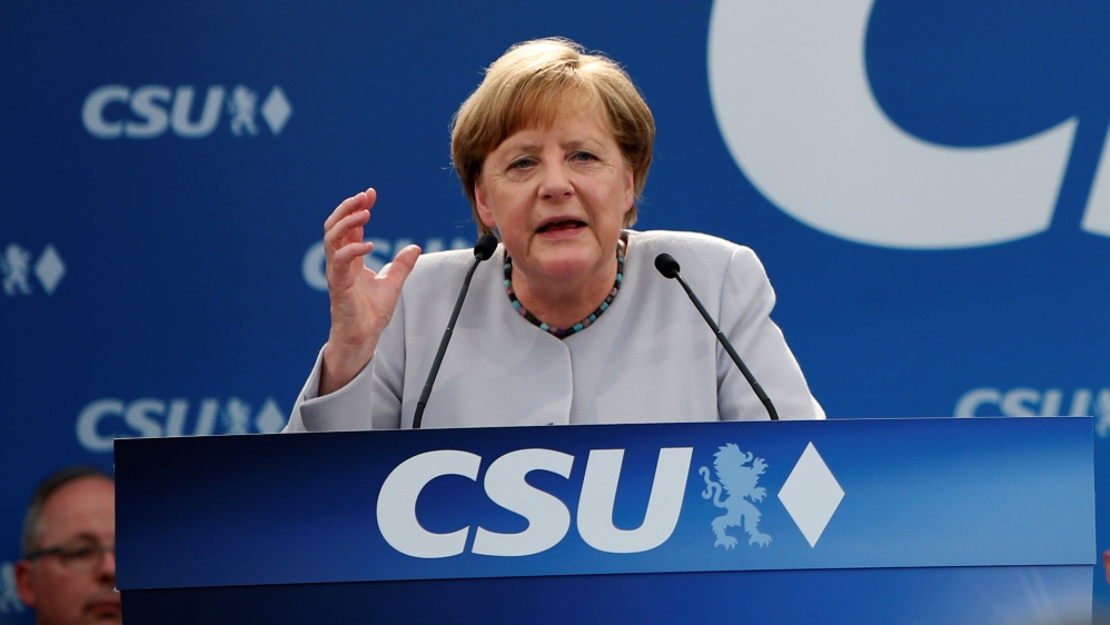 German Chancellor Merkel at Trudering festival in Munich