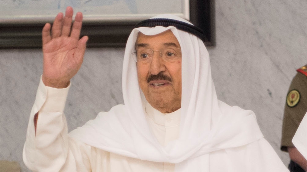 Saudi Arabia''s King Salman bin Abdulaziz Al Saud holds hands with Emir of Kuwait Sabah Al-Ahmad Al-Jaber Al-Sabah in Jeddah