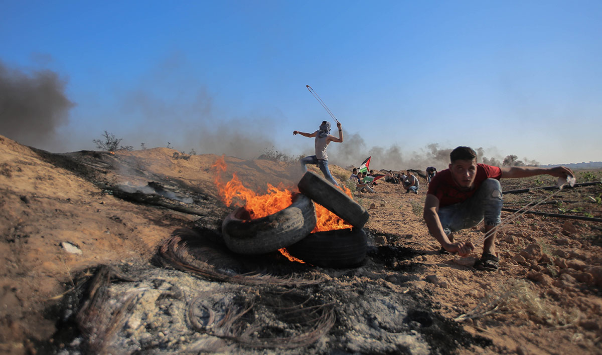 Palestinians protest on Gaza''s border with Israel