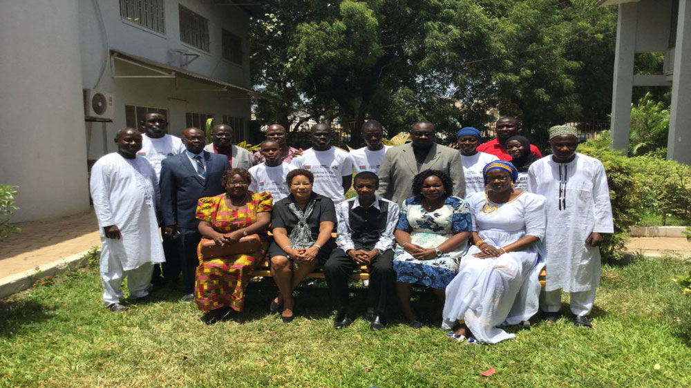 The Gambian robotic team with US Ambassador C Patricia Alsup [Moctar Darboe/Al Jazeera] 