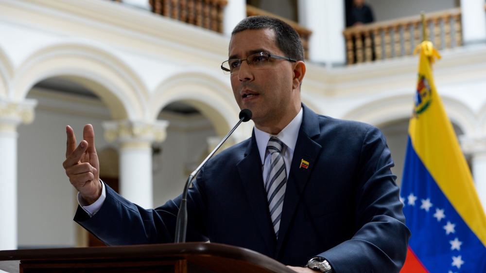 Venezuelan Foreign Minister Jorge Arreaza denounced the sanctions [File: Federico PARRA/AFP/Getty Images]