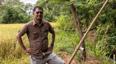 Ashoka Ranjeewa has been conducting research about the elephants in and around Udawalawe National Park [Smriti Daniel/Al Jazeera]