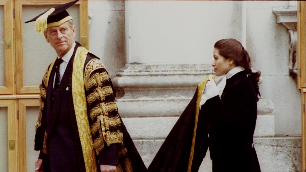 Prince Philip the Duke of Edinburgh arrives at Cambridge University for an honorary doctorates ceremony in 1994 [Reuters]