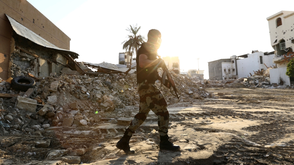 There was no fighting during the media tour, although residents reported an explosion and gunfire shortly afterwards [Faisal Al Nasser/Reuters]