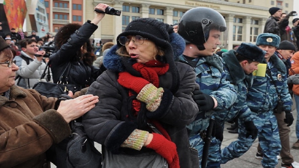 While Russians have protested against the war in Ukraine, there has been no comparable public outrage over the military intervention in Syria [Getty Images]