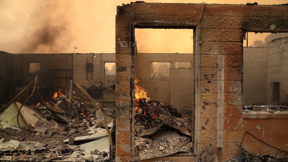 Mandatory evacuations were ordered after the wildfires broke out [Justin Sullivan/Getty Images/AFP]